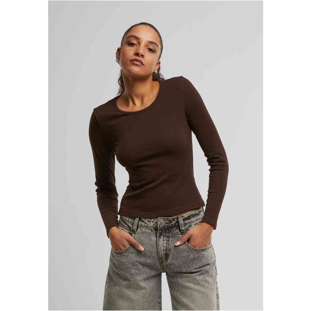 Urban Classics - Heat slim Longsleeve top - Bruin